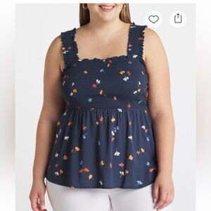 Market & Spruce Lanna Sleeveless Smocked Woven Top